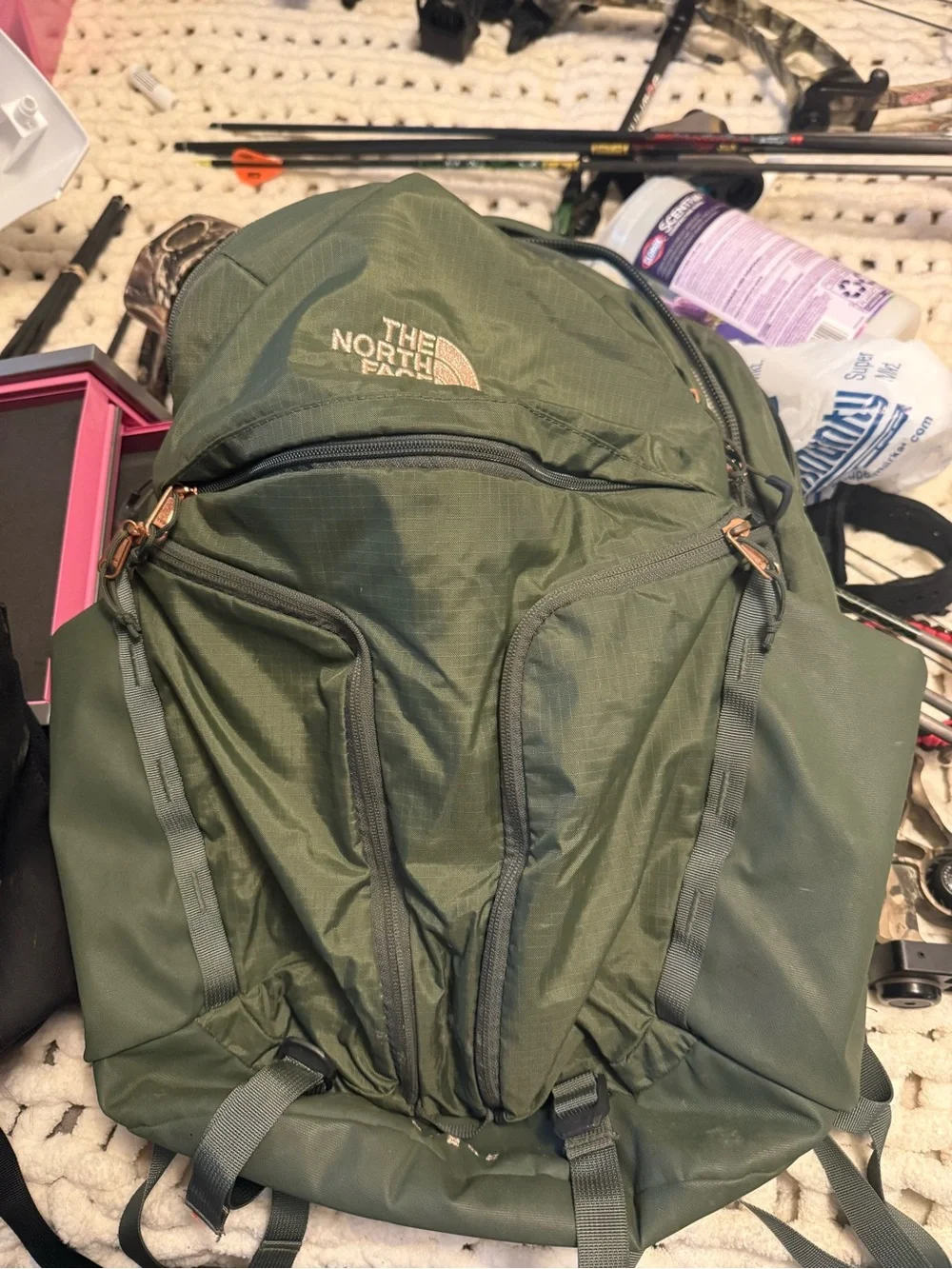 The North Face Olive Green Surge Backpack
